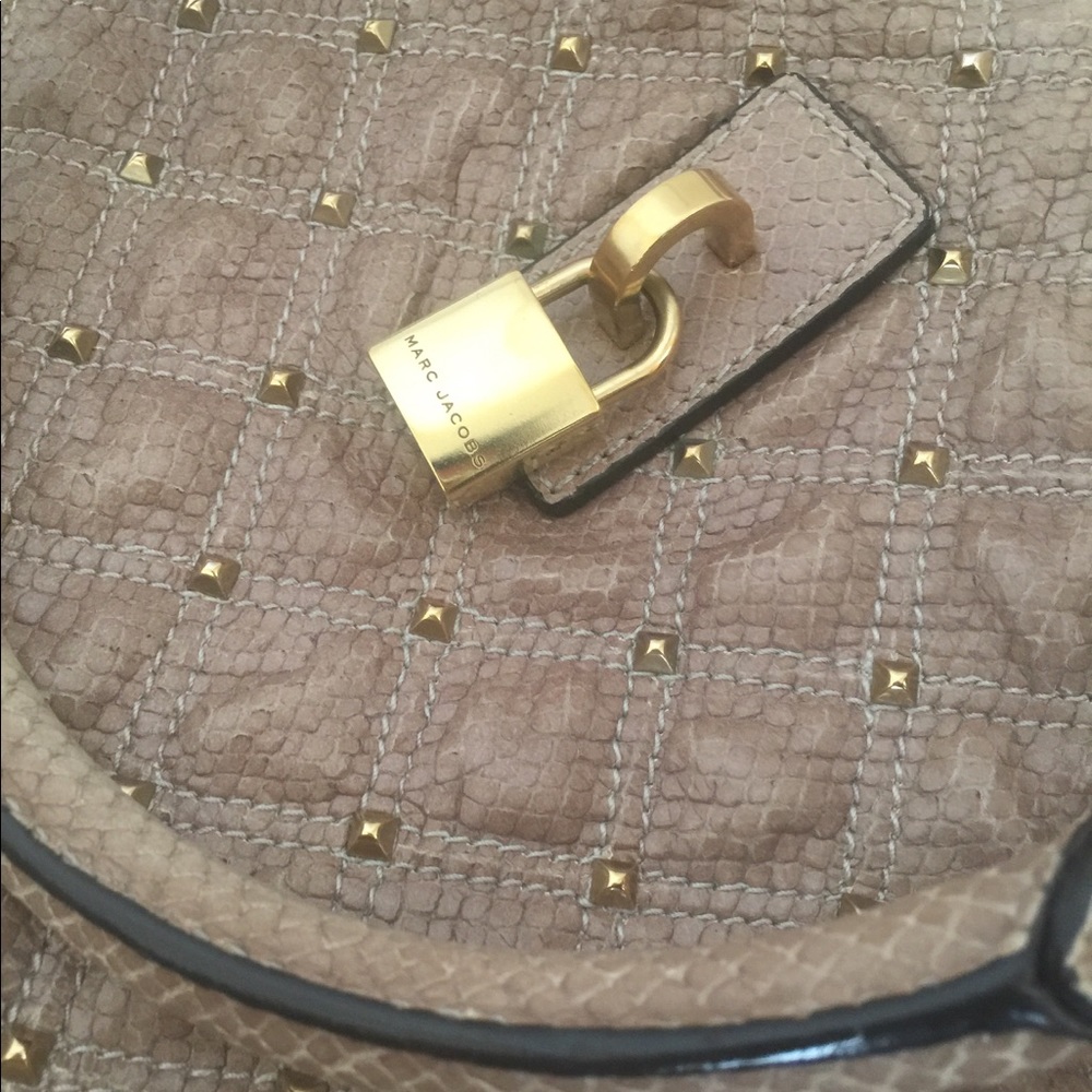 Marc Jacobs Quilted And Studded Python Leather Bag - image 4